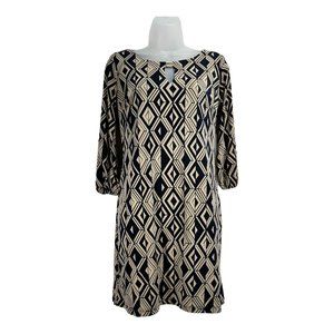 Enfocus Studio Womens Sheath Midi Dress Blue Modern Boat Neck Career Size 4